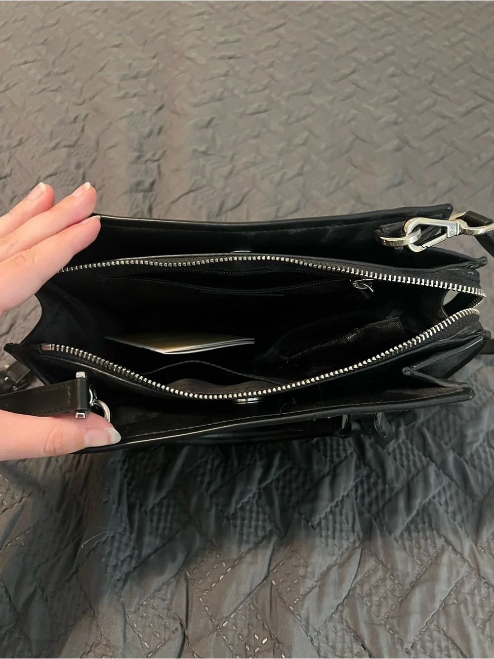 Michael Kors Black Logo MK Charm Satchel